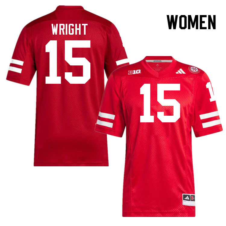 Women #15 Ceyair Wright Nebraska Cornhuskers College Football Jerseys Stitched Sale-Scarlet